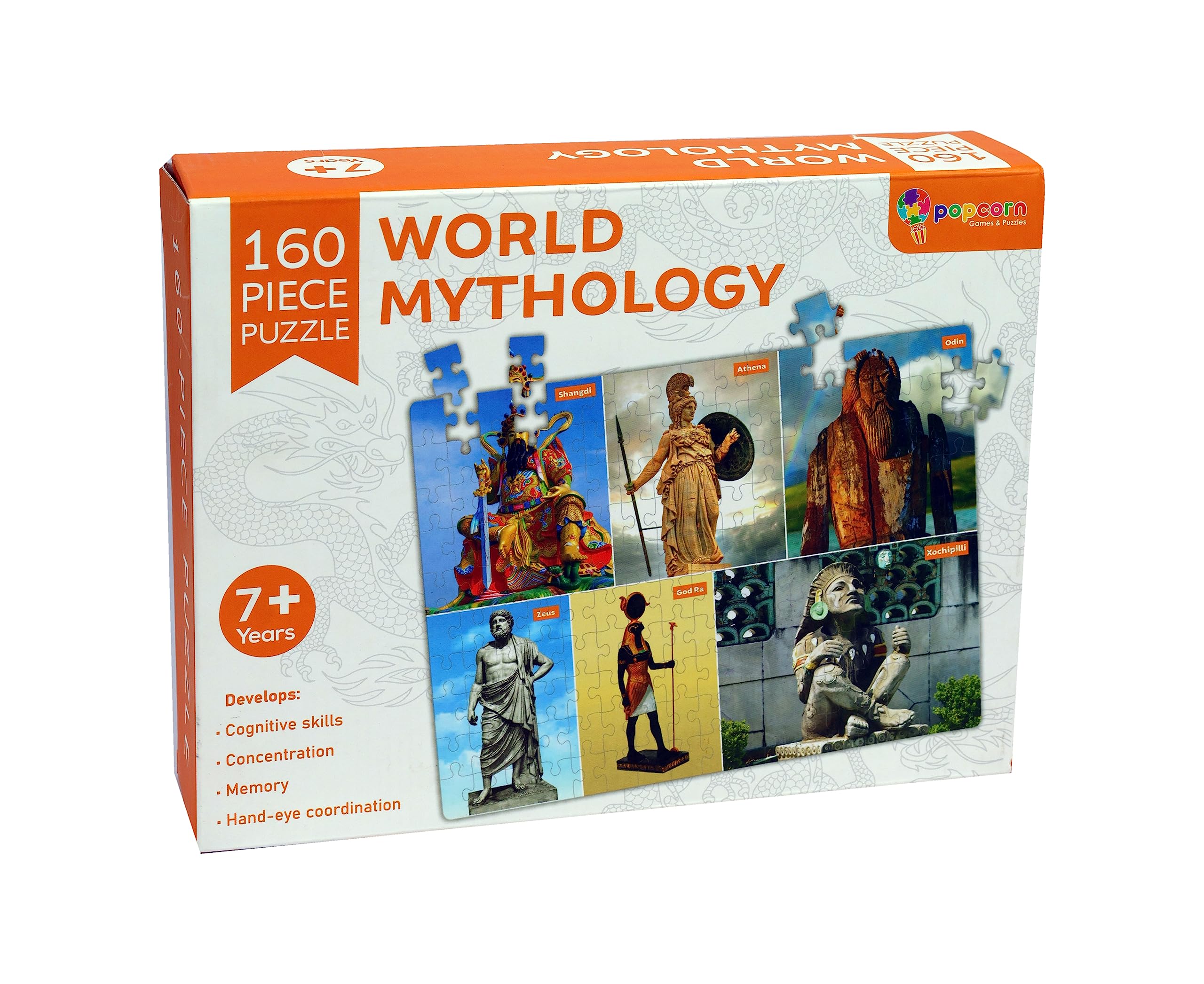 Popcorn Games & Puzzles 160 Piece PuzzleWorld Mythology |Improves Your Child Cognitive Skills, Concentration, Memory & Coordination (B0C8LS1WR9) Amazon Price History, Amazon Price Tracker