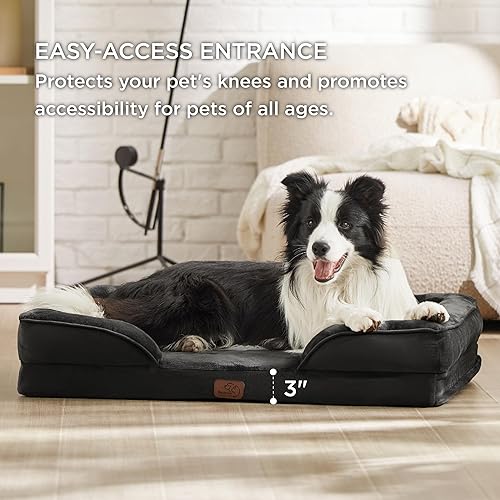 Miniatura 6 de Bedsure Cama ortopédica para perros extragrandes, sofá cama lavable XL para perro, sofá cama grande de espuma de apoyo para mascotas con funda