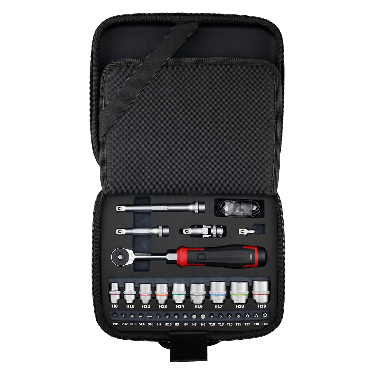 VESSEL 400ER3-1M Cordless Electric Slim Ratchet Set with 31 Socket Bits