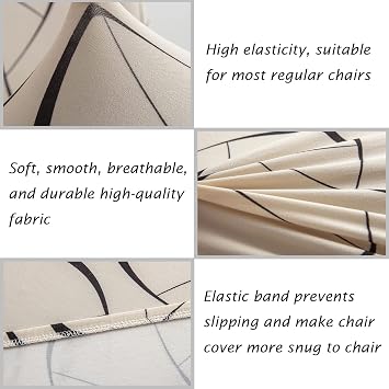 HZDHCLH Chair Covers Slipcovers 4/6 PCs Stretch Removable Washable Short Dining Chair Protector Cover Seat for Hotel,Dining Room,Ceremony (Arbitrarily,6 PCS)