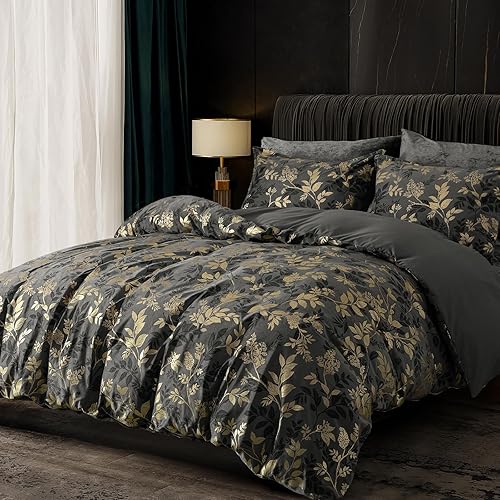 Miniatura 92 de PHF - Juego de funda de edredón de pana ligera, tamaño California King, 3 piezas de mantas, con cierre con botón, 8 lazos en las esquinas, suave