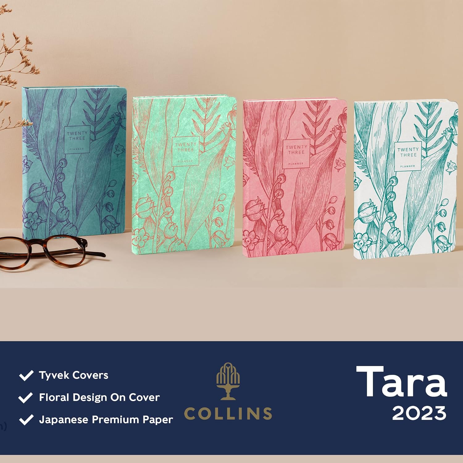 Collins Tara A5 (210 x 148) Day to Page Mid Year Academic 2022-23 Diary - Light Blue (TA151M.57-2223) - Student Journal Planner with Diary, Notes and timetables