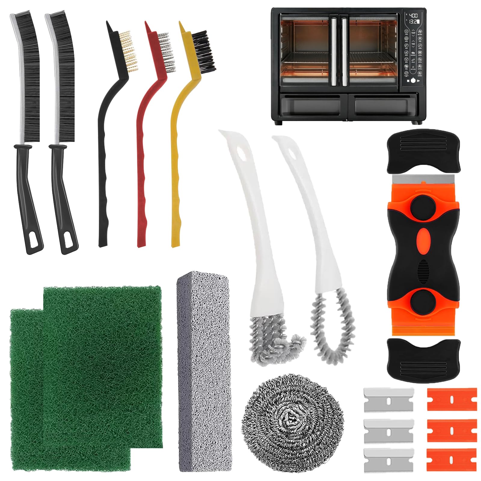 Photo 1 of Heavy Duty Oven Cleaner Brush Set, Oven Cleaning Accessories Tools, for Deep Cleaning Stoves, Grills, Ovens & Kitchen Surfaces - Removes Tough Grease & Carbon Buildup