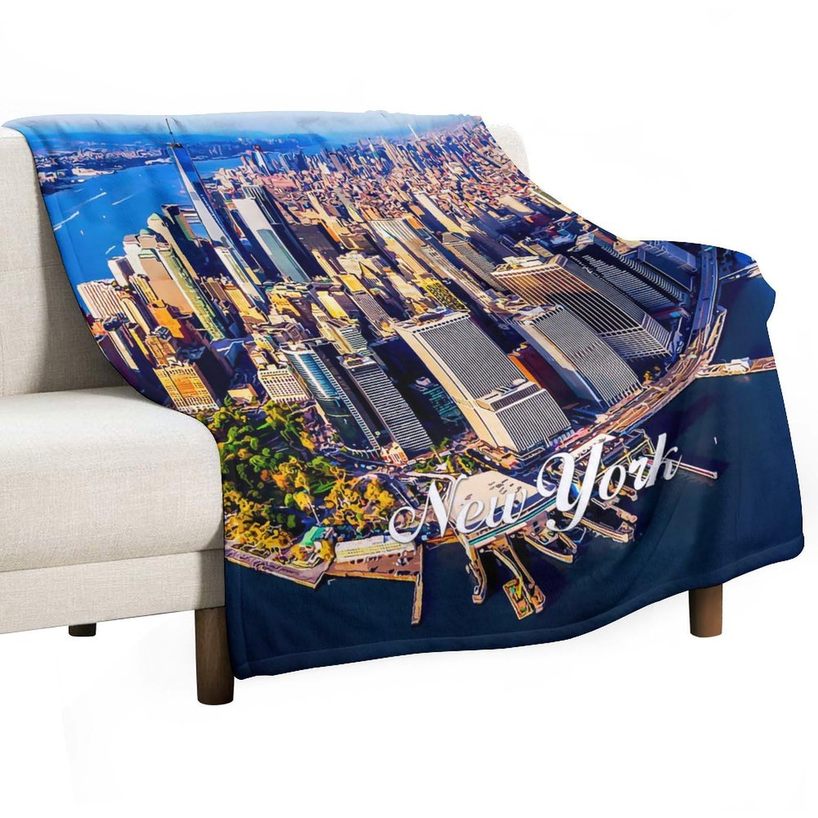 Couverture de lit polaire respirante New York pour décoration de chambre enfant et adulte