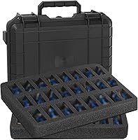 Vista 1 de Funda de almacenamiento en miniatura, funda rígida resistente en miniatura TORIBIO de 48 ranuras compatible con D&D DND Minis y más