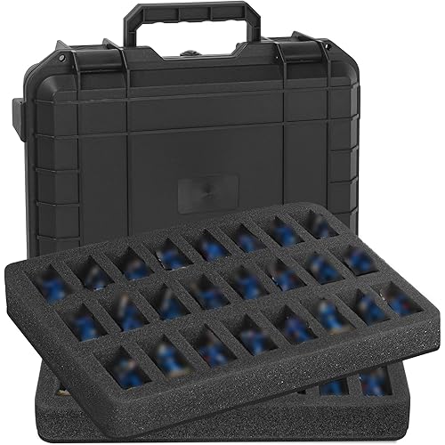 TORIBIO Miniature Storage Figure Case, Miniature Sturdy Hard Case 48 Slot Figurine Carrying Compatible with 40k and More