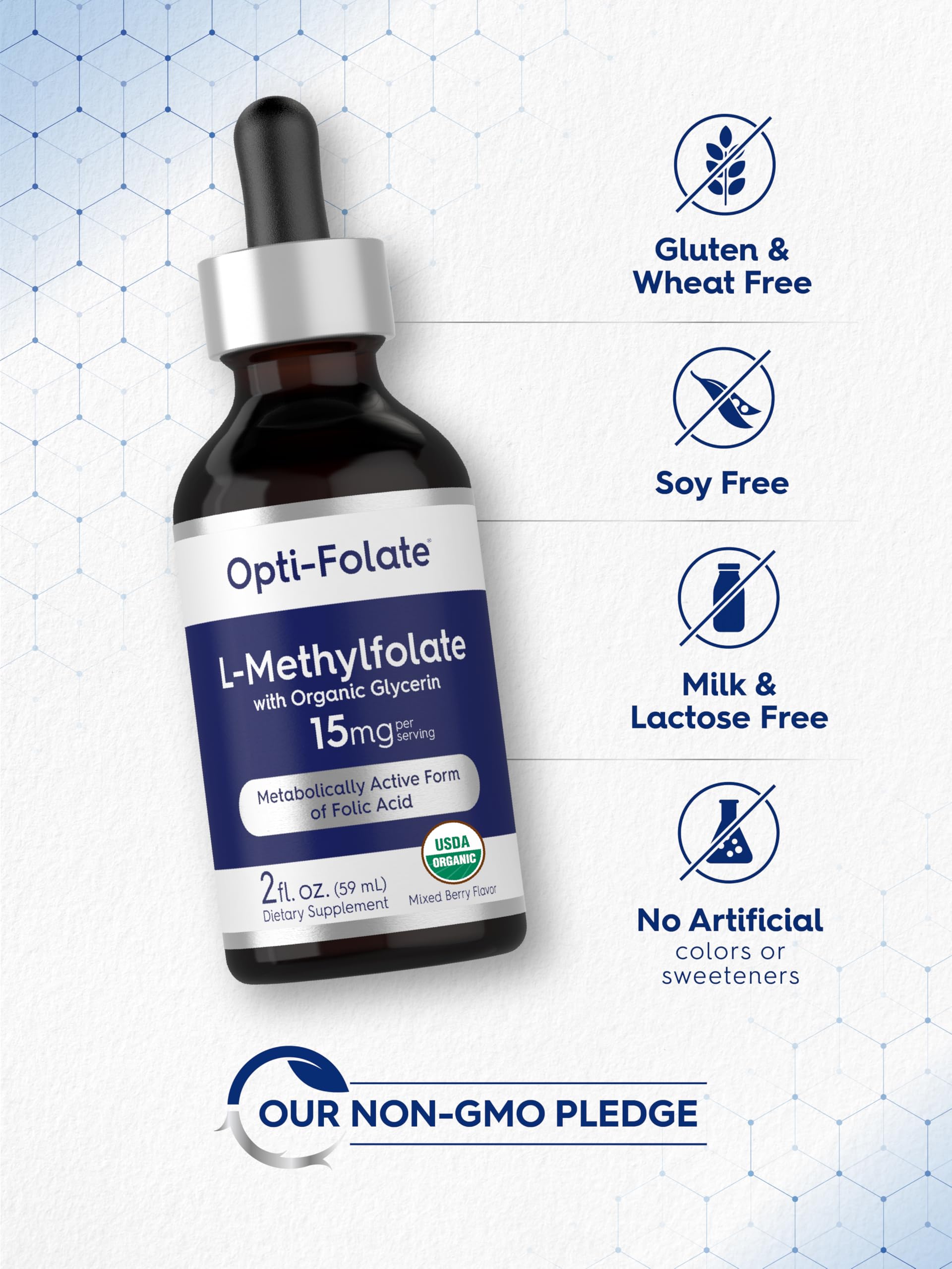 Carlyle L Methylfolate Drops 15mg | 2 Fl Oz | with Organic Glycerin — Amazon image 5