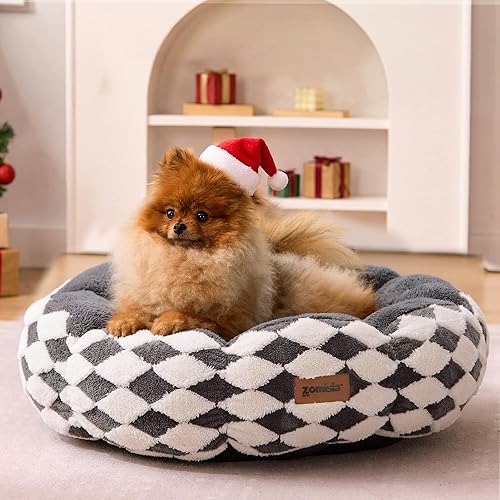 Miniatura 9 de Camas para gatos de interior, lindas camas para gatitos en forma de dona para perros pequeños, cama redonda de felpa para cachorros y gatos grandes,