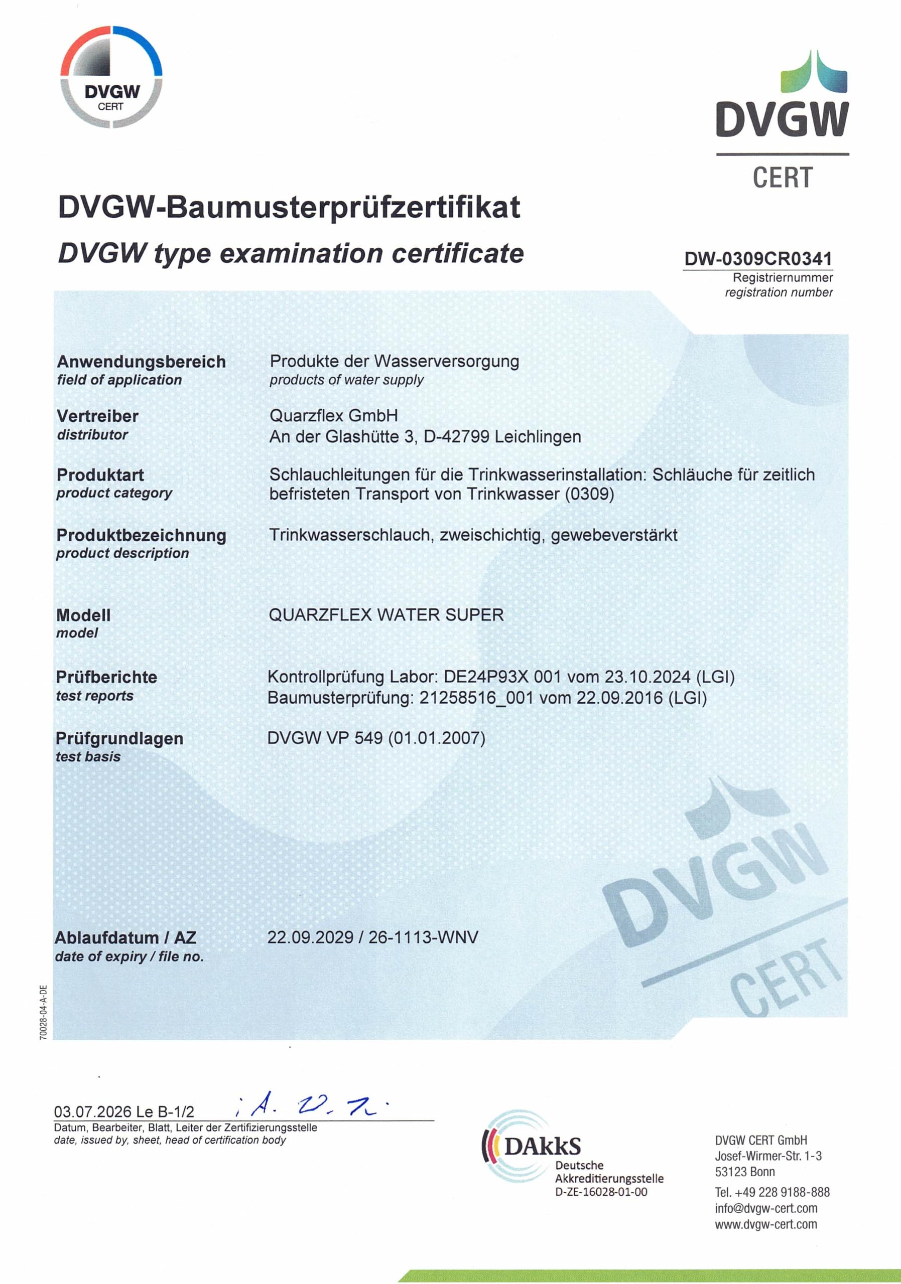 Trinkwasserschlauch 13 mm (1/2"), 10 m Rolle, komplett monitiert mit GEKA Plus Trinkwasser Kupplungen