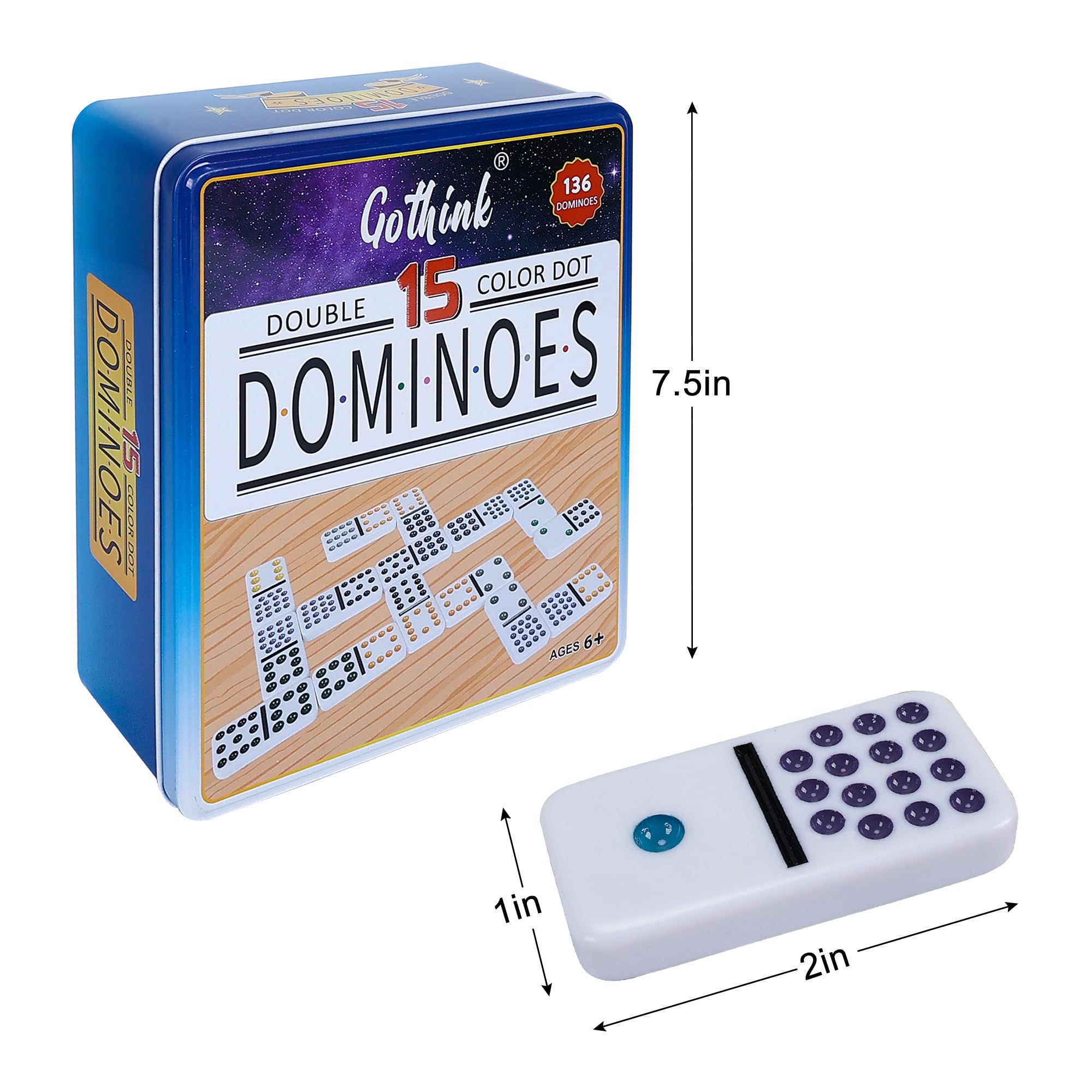 Amazon.com: Offelec Double 15 Dominoes Set for Adults - Classic