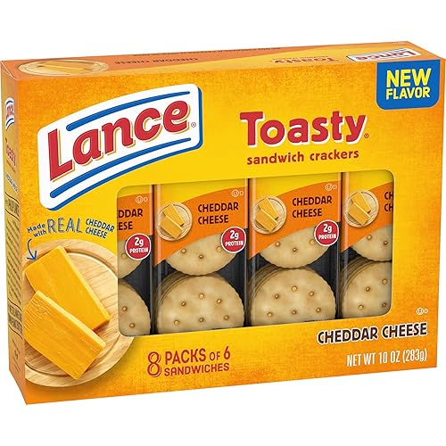 Miniatura 9 de Lance Galletas tipo sándwich, queso cheddar tostado, 8 paquetes envueltos individualmente, 6 sándwiches cada uno