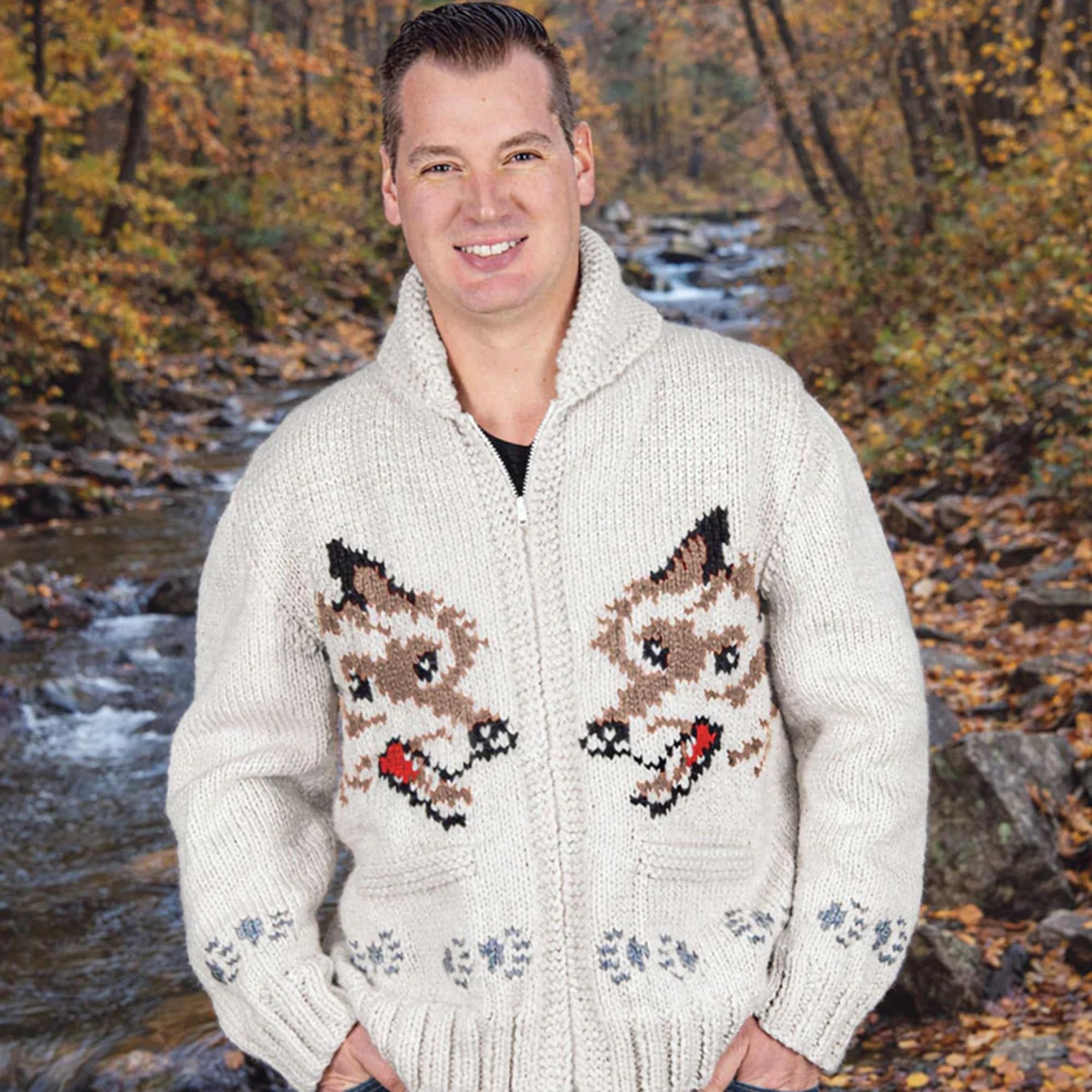 Amazon.com: Mary Maxim Wolf Cardigan Knitting Kit for Adults