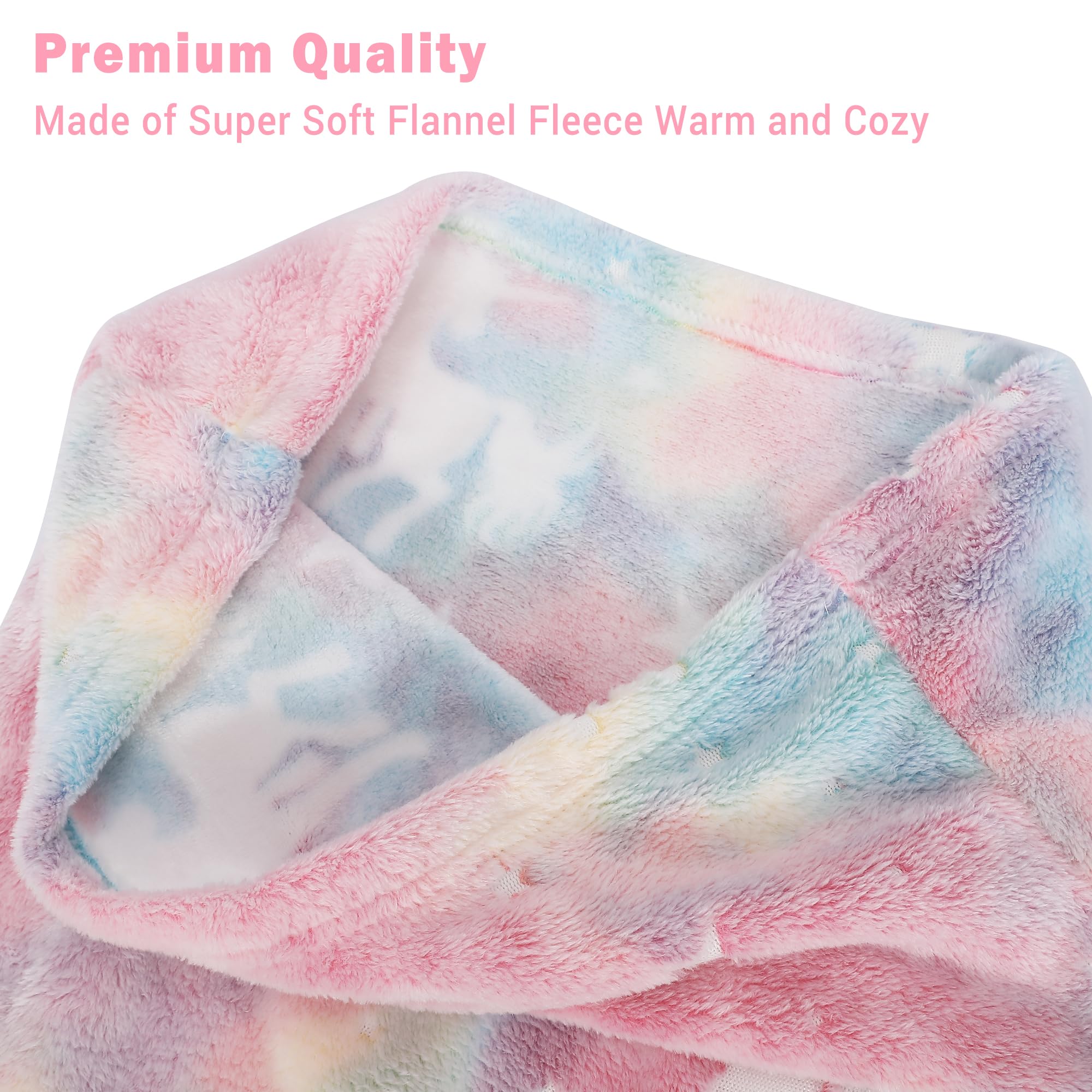 Viviland Queue de sirène phosphorescente pour Enfants – Couverture de sirène en Flanelle – Cadeau pour Filles – Étoile Lumineuse Super Douce Tie Dye Jouets pour Filles – Licorne 43,2 cm 99,1 cm