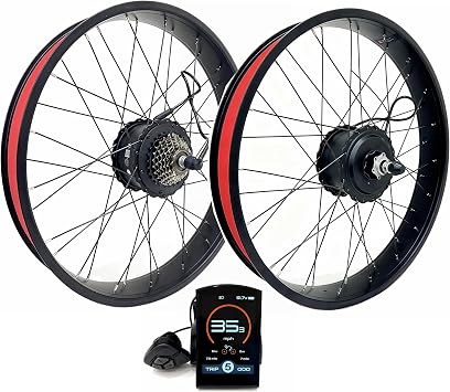 Dual Motor Wheel 48V2000W 26x4.0 inch for Electric Fat Bike Double Drive Rated 2x1000W Two Wheel 2WD Max 4000W