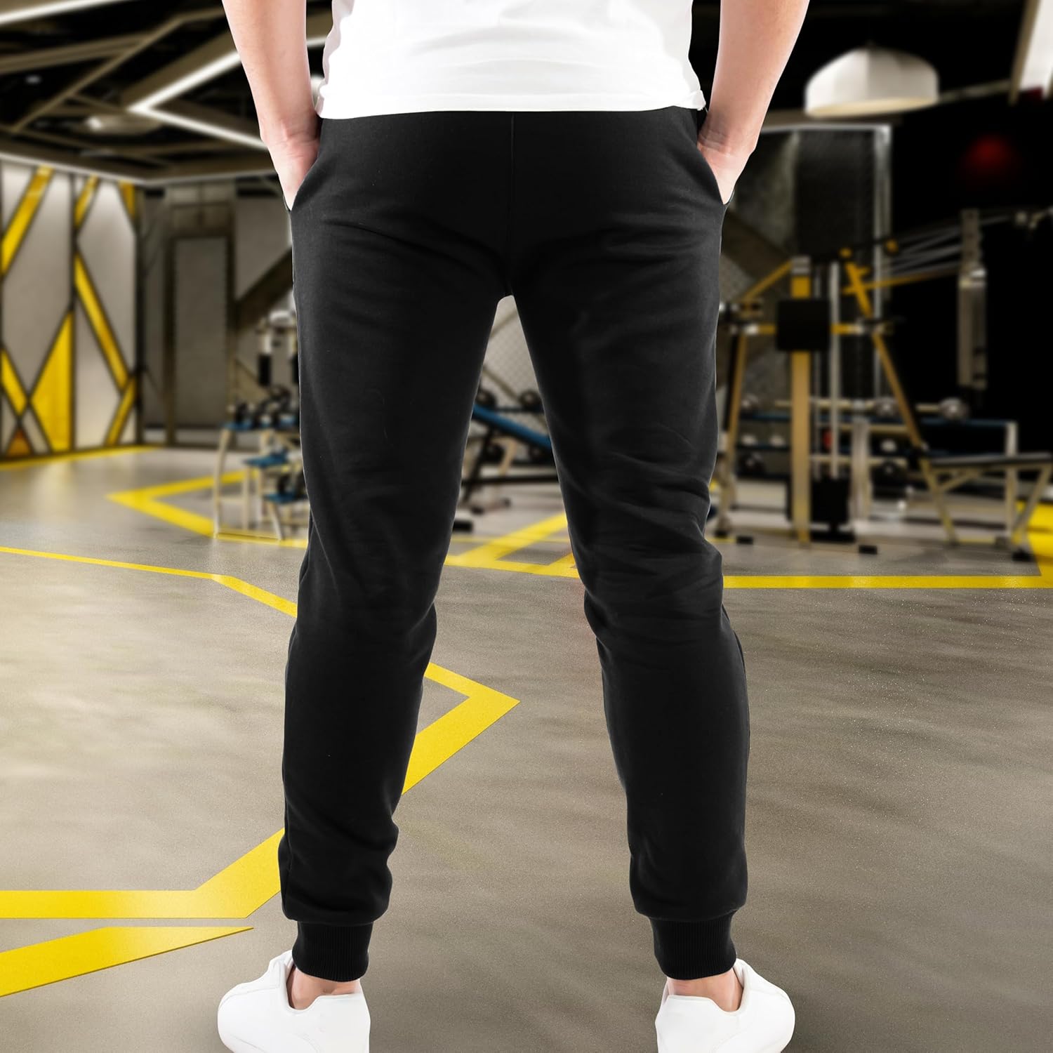 Elegant Comfort Casual Men's Cotton Fleece Jogger with Pockets - Comfortable Sweatpants for Men - Fleece Lounge Pants - Image 3