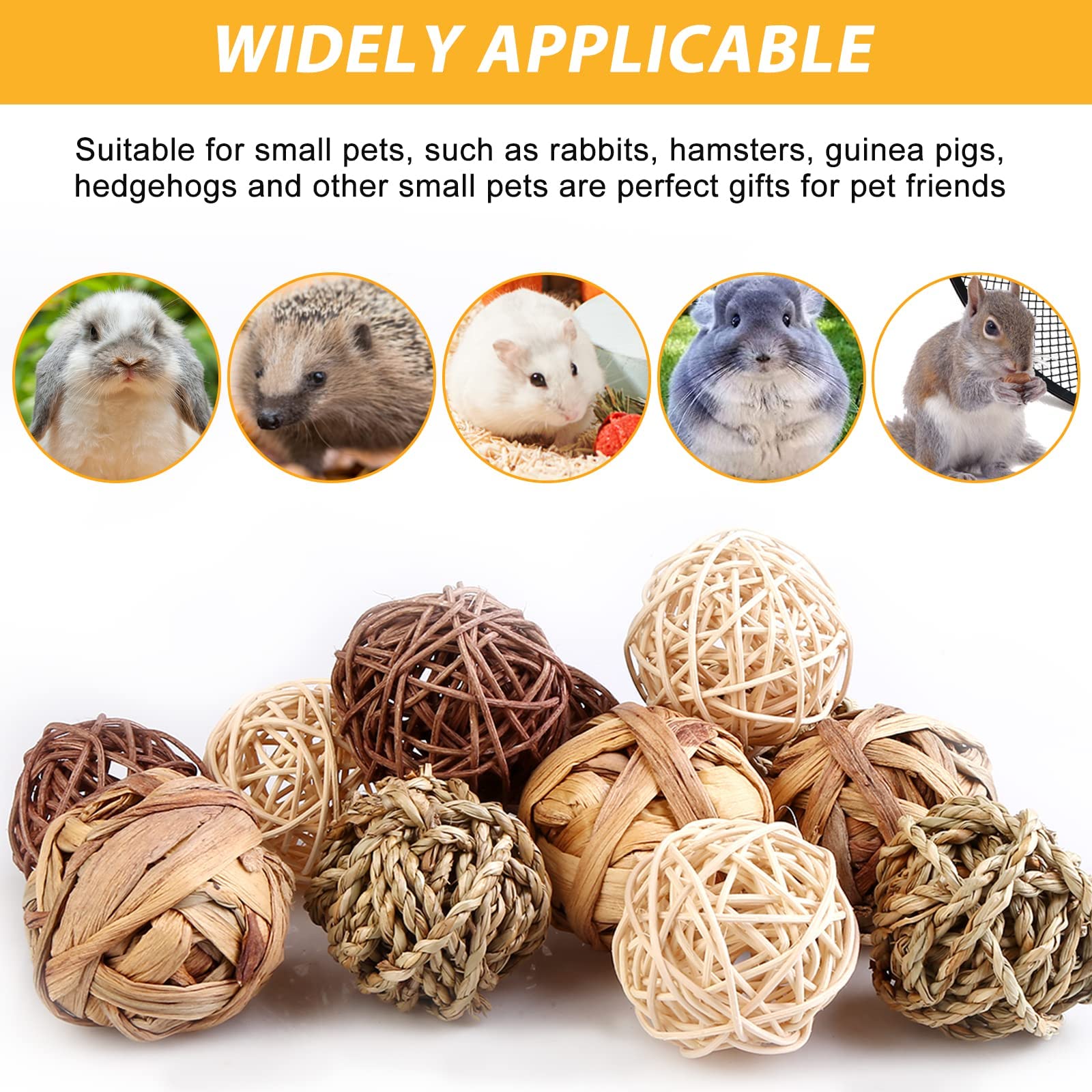24 Stück Kaubälle Für Kleintiere – 4 Cm, Aus Natürlichem Weidengeflecht, Für Meerschweinchen, Hamster, Chinchillas