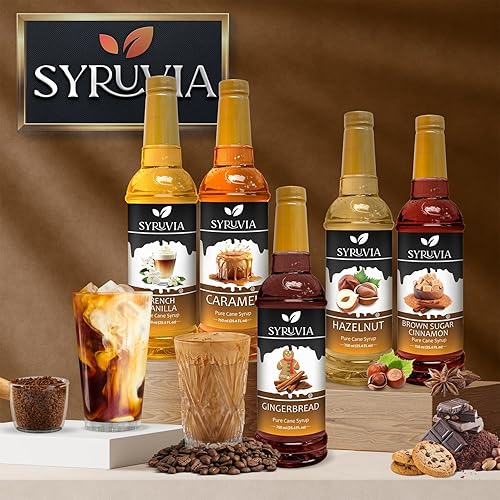 Miniatura 6 de Syruvia - Jarabe Brown Sugar Cinnamon para saborizar café, 25.4 onzas líquidas Jarabe saborizante kóser y sin gluten, para saborizar bebidas,