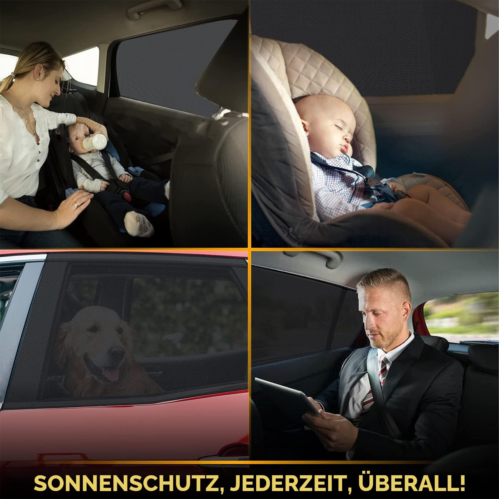 Auto-Sonnenschutz für Kinder (Pack of Two) – dehnbar & atmungsaktiv Fenster für Sonnenschutz Sonnenschutz Auto Fenster Schatten All-Round Schutz für Kinder – passend für die meisten Fahrzeuge