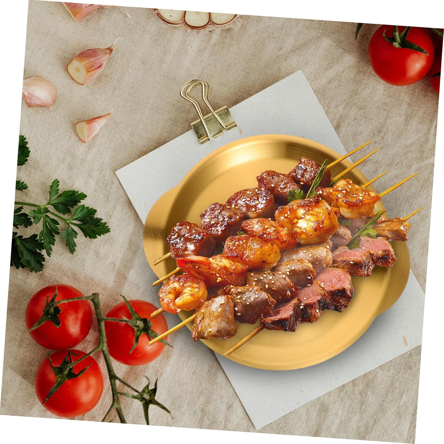 3pcs Korean Style Stainless Steel Snack Plates Elegant Serving Trays for Bbq Fruits Pastries Food Serving Dishes for Home Parties Camping