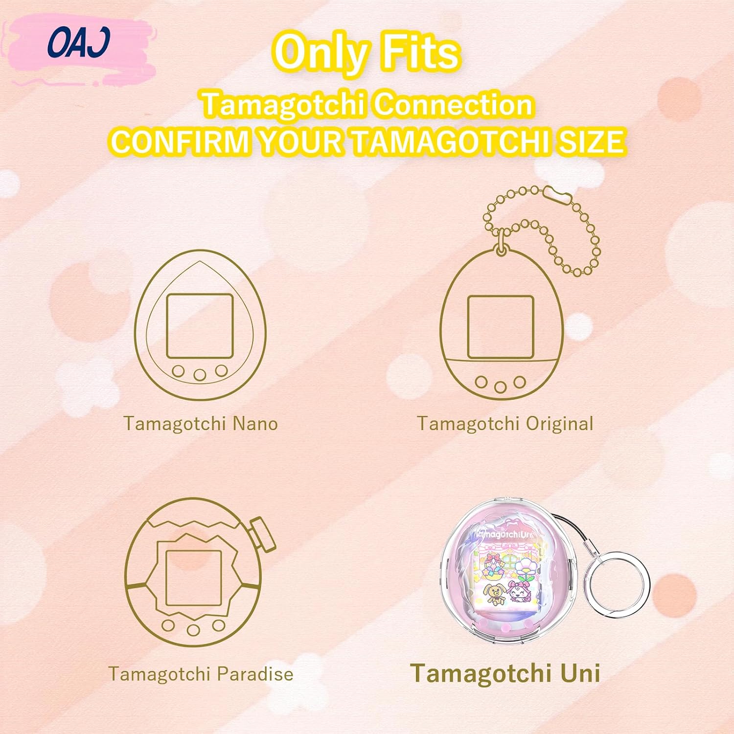 OAJ PC Case for Tamagotchi Uni Clear Cover image 2