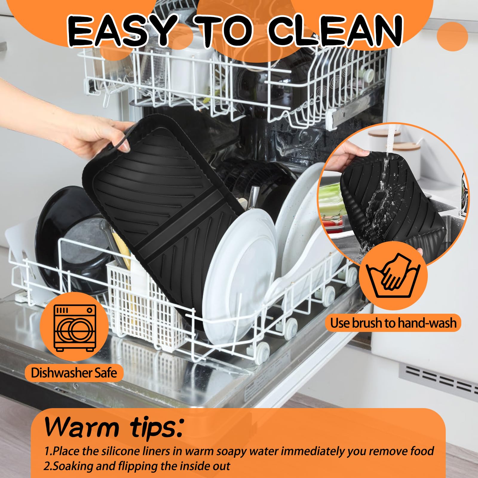 Spatbescherming voor Ninja AF500EU, heteluchtfriteuse, spatbescherming voor Ninja Foodi Flexdrawer 10,4 l, herbruikbare siliconen spatbescherming, accessoires, bescherming voor verwarmingsspiraal en