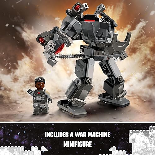 Miniatura 6 de LEGO Marvel War Machine Mech Armor, figura de acción de Marvel para construir para niños con 3 tiradores, personaje legendario de la MCU, regalo de