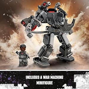 LEGO Marvel War Machine Mech Armor, Buildable Marvel Action Figure Toy for Kids with 3 Stud Shooters, Legendary Character from The MCU, Marvel Gift for Boys and Girls Aged 6 and Up, 76277