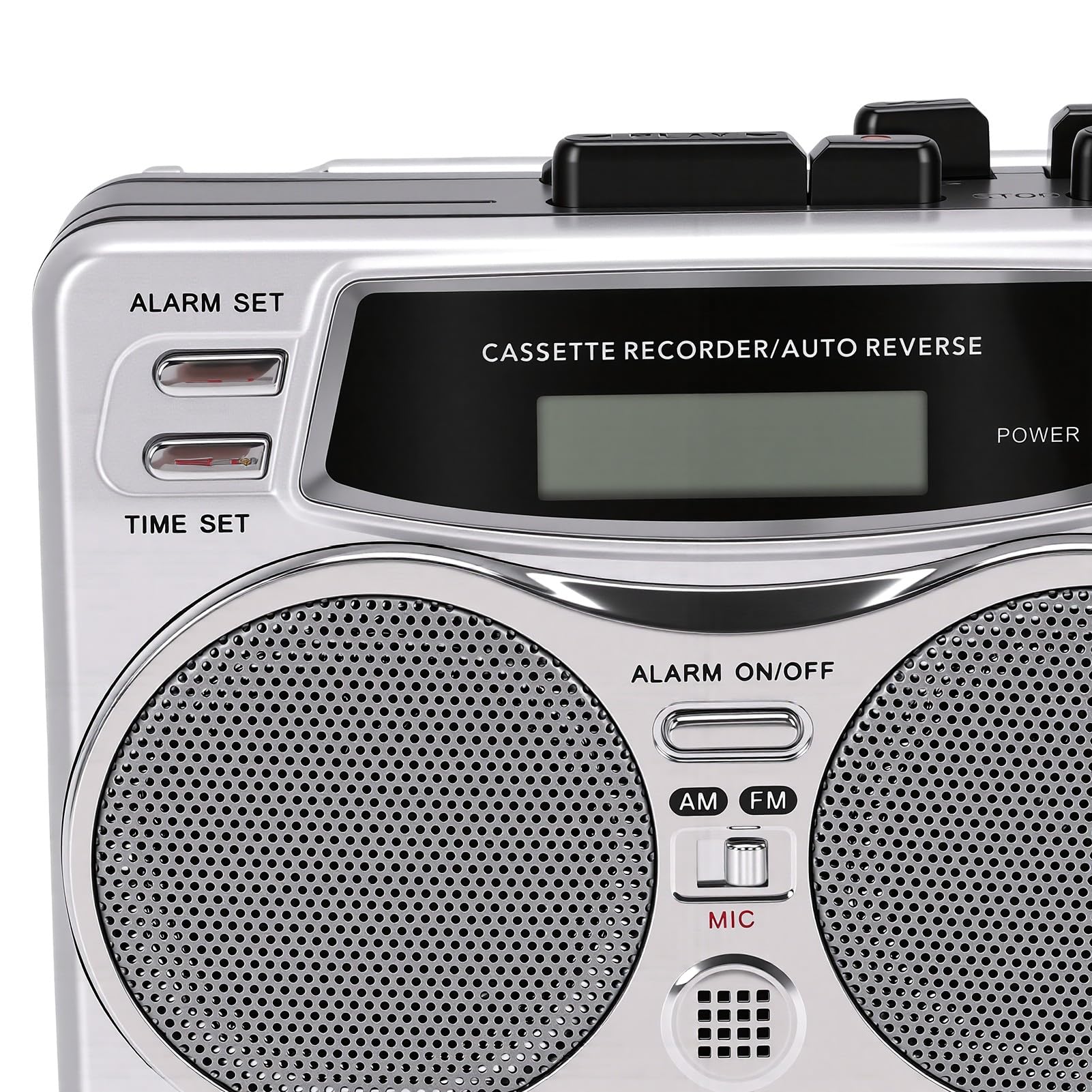 Przenośny Magnetofon Kasetowy z Radiem AM FM | Automatyczne Zatrzymanie/cofanie, Wbudowany Głośnik, Wyświetlacz LED, Zegar/alarm, Słuchawki 3,5 Mm, Przenośny Odtwarzacz