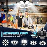 Lumière de garage - paquet de 4 260W 26000LM LED Feux de garage avec panneaux réglables 8+1 et Constant Drive, adapté pour E26/E27 Base, 6500K LED Lumières de magasin pour Entrepôt, Store, Salle de rangement