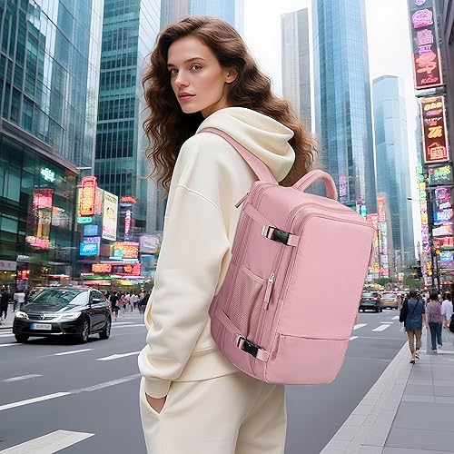 Miniatura 38 de Hanples Mochila de viaje, mochila para laptop, mochila de mano para escuela y senderismo, Negro -, Mochilas de viaje Negro -,Beige,Gris,gris