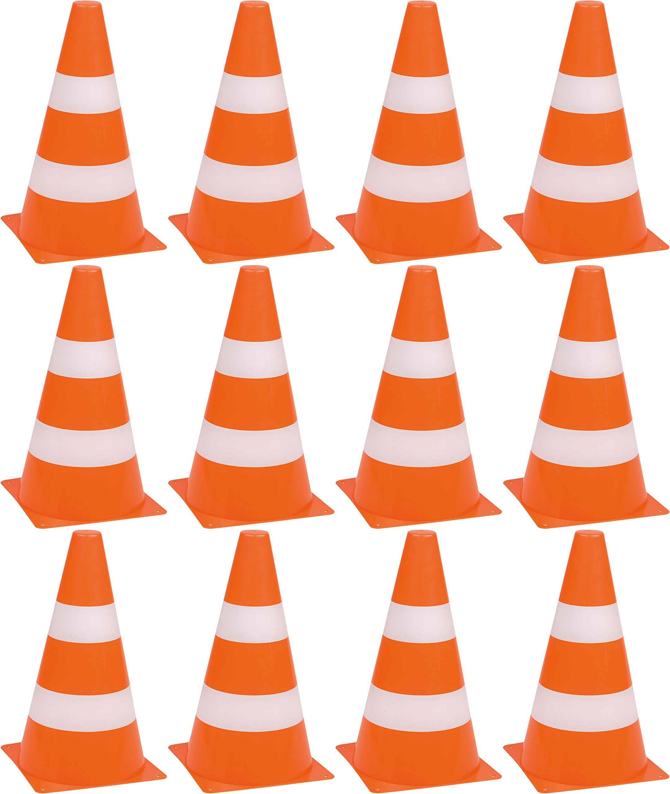 Lot De 4 Cônes De Signalisation Orange - 24x13,5cm - Pour Sport, Slalom, Football, Extérieur