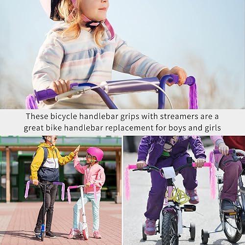 Miniatura 4 de 4 pares de manillares de bicicleta de montaña de goma antideslizante con 2 pares de serpentinas para bicicleta de montaña, bicicletas de ciudad,