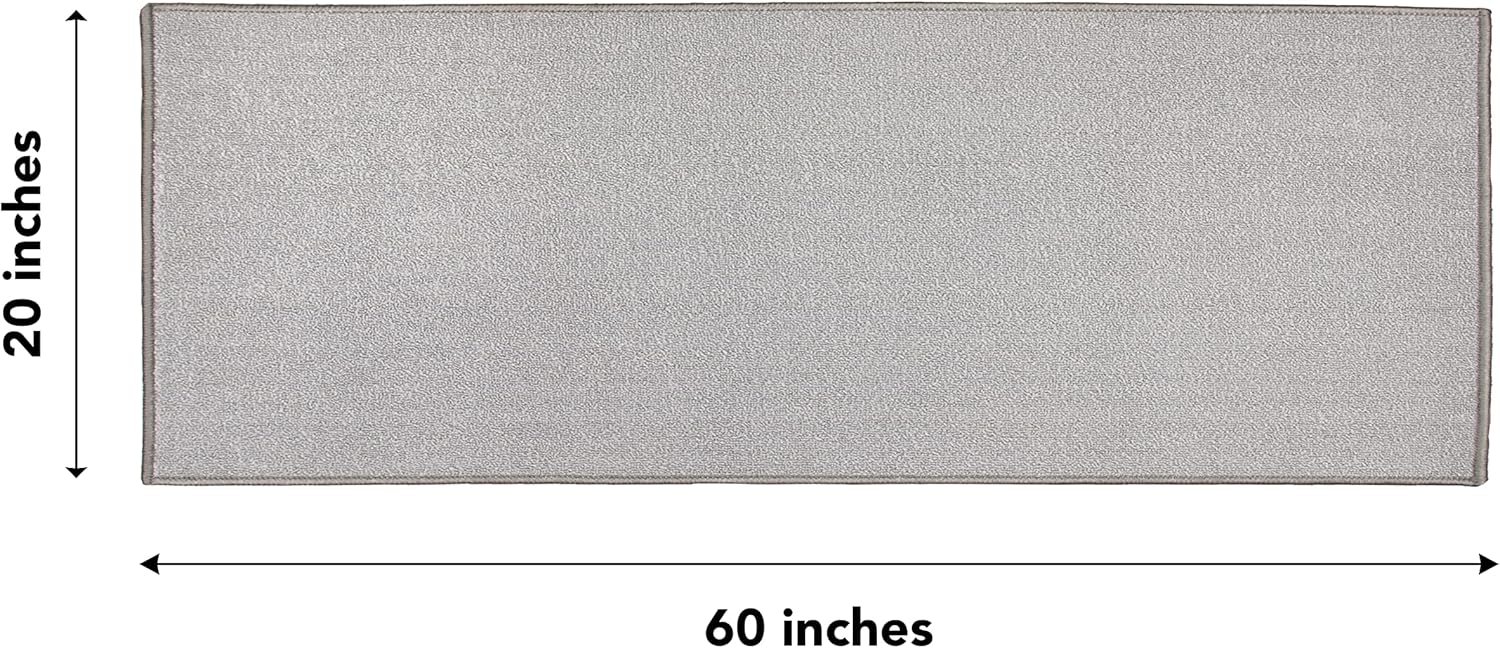 Arkwright SC Jakarta Area Runner Rug Mat - Non Skid Latex Backing Floor Rugs for Home, Kitchen, Outdoor (20x60 in, Silver)