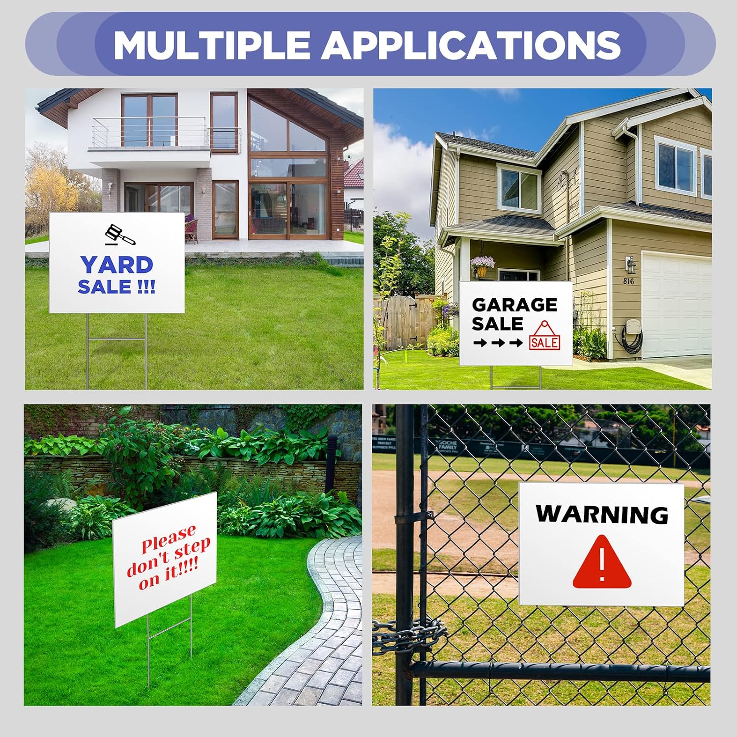 Teling 32 Pack Blank Yard Signs with Metal Stakes 19 x 14 Inch Double Sided Corrugated Lawn Sale Sign with Tape Marker Pens for Birthday Party Outdoor Garden Yard Guidepost Open House(White)