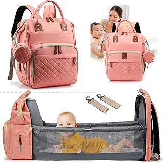Fexkean Baby Diaper Backpack,Mummy Shoulder Bag for Travel Shopping Camping with Bed Unisex for Boys & Girls
