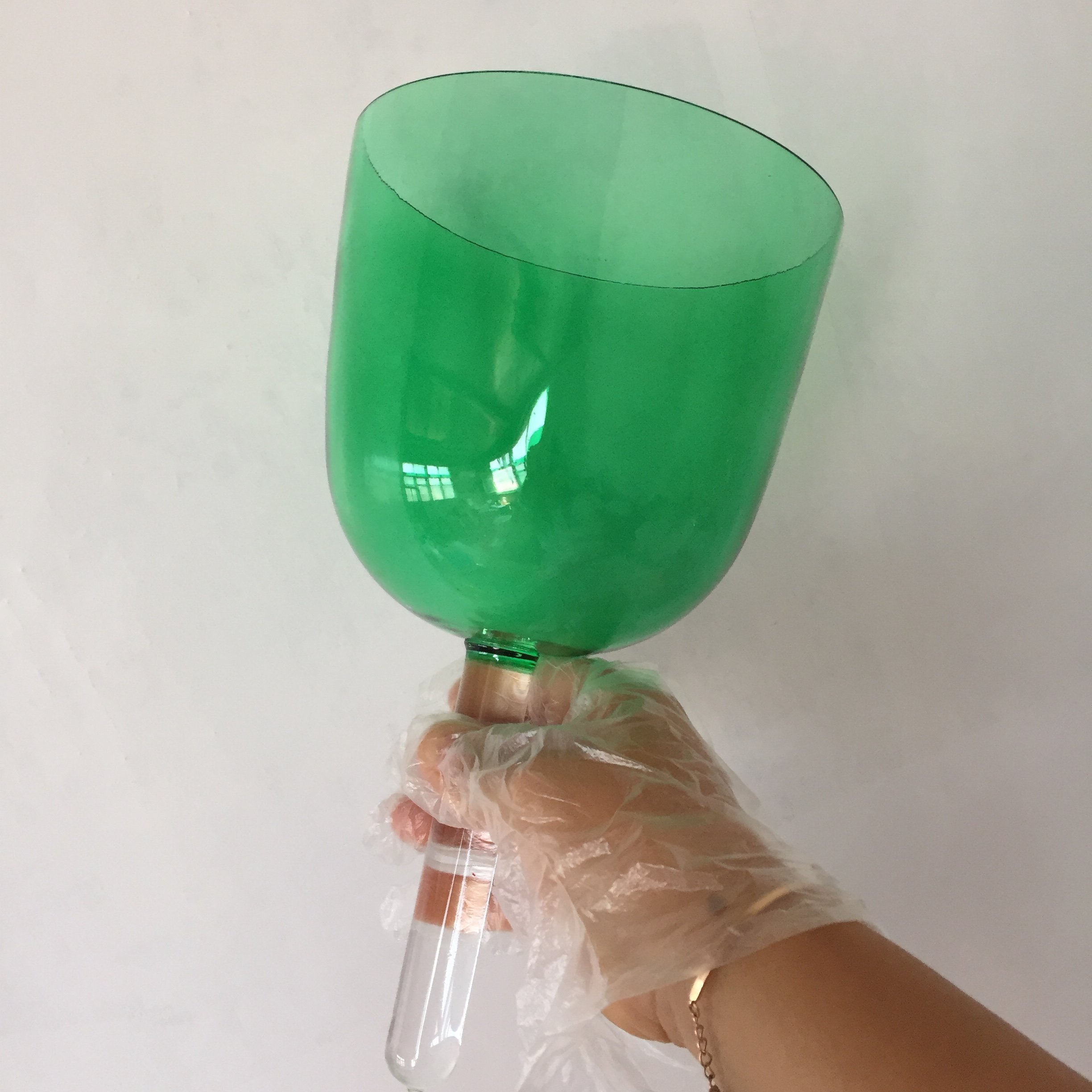 Bol chantant en cristal vert clair de 14,6 cm 4ème octave 14,6 cm, 1 pièce en parfait standard 432 Hz chakra du cœur parfait pour la guérison par le son, le yoga, la méditation