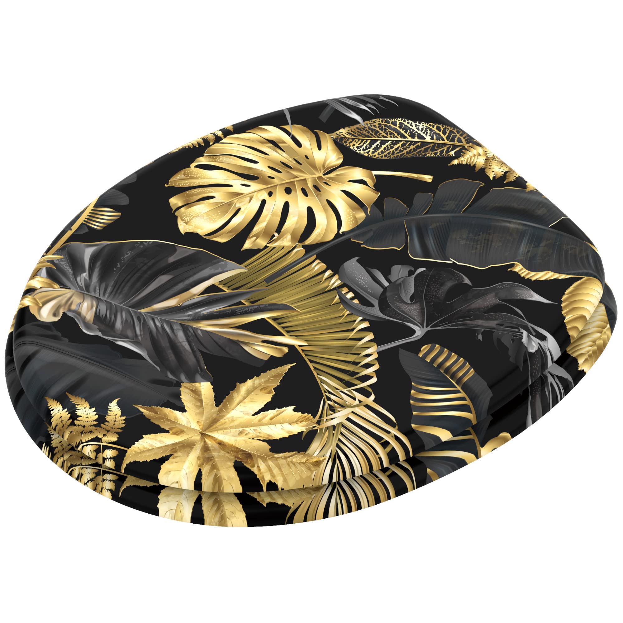 Sanilo Soft Close Toilet Seat, Wide Choice of New Toilet Seats, Stable Hinges, Easy to Mount (Golden Leaves) - Image 3