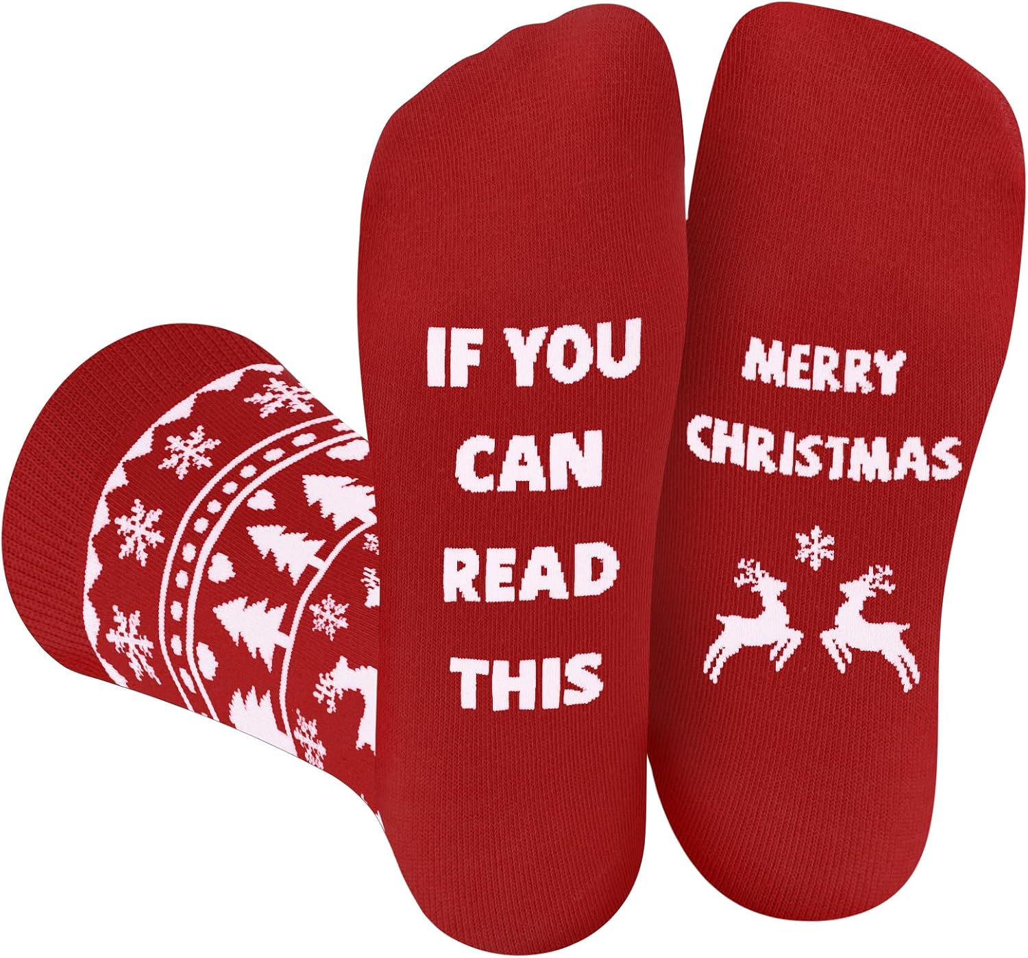 SuniSooci Funny Christmas Socks for Men Women Teens Boys - Secret Santa Gifts Christmas Novelty Fun Crew Funky Socks