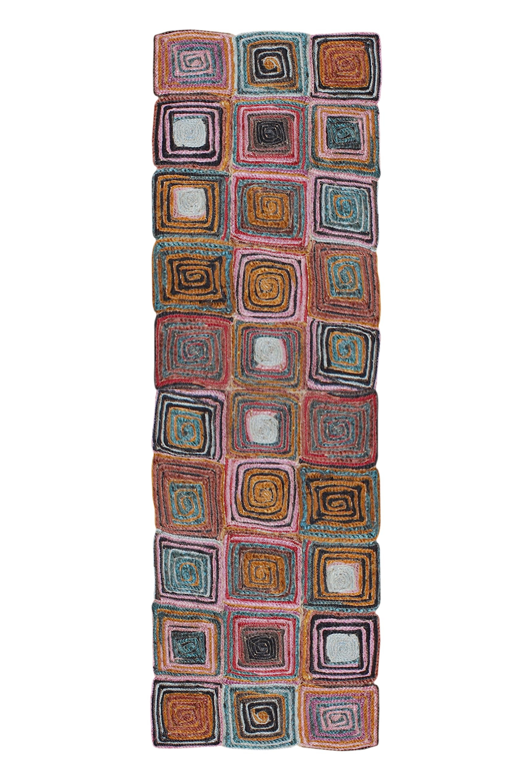 Tapis multicolore fait à la main 120x360 cm pour extérieur et jardin