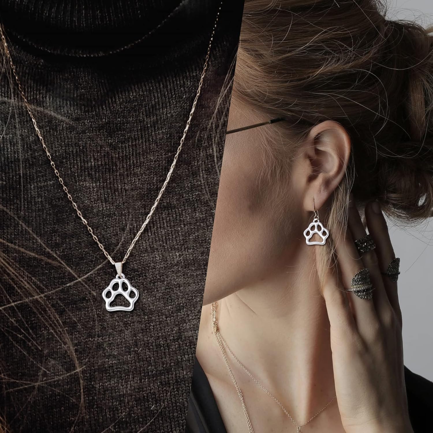 BronaGrand 100pcs Animal Paw Charm Alloy Bear Cat Dog Paw Print Charms Jewelry Pendants for Earring Bracelet DIY Jewelry Making Findings - Image 5