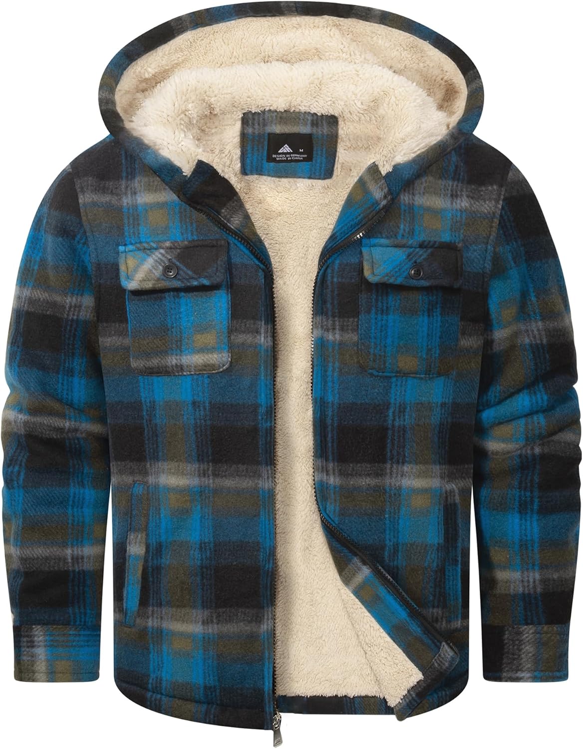 GEEK LIGHTING Boys Flannel Jacket Sherpa Lined Hoodies Zip Up Fleece Plaid Shirt Jackets Winter Outdoor Coat Warm