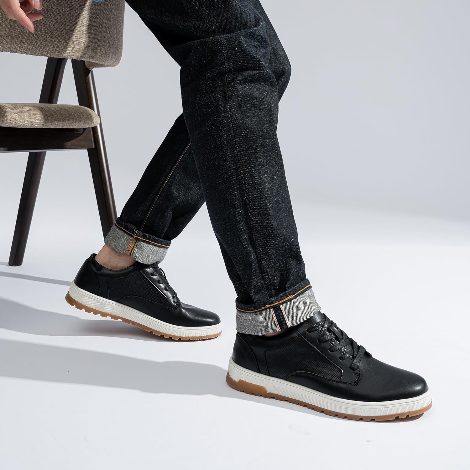 Jousen Men's Fashion Sneakers Classic Retro Casual Shoes for Men Breathable Business Dress Sneaker - Image 2