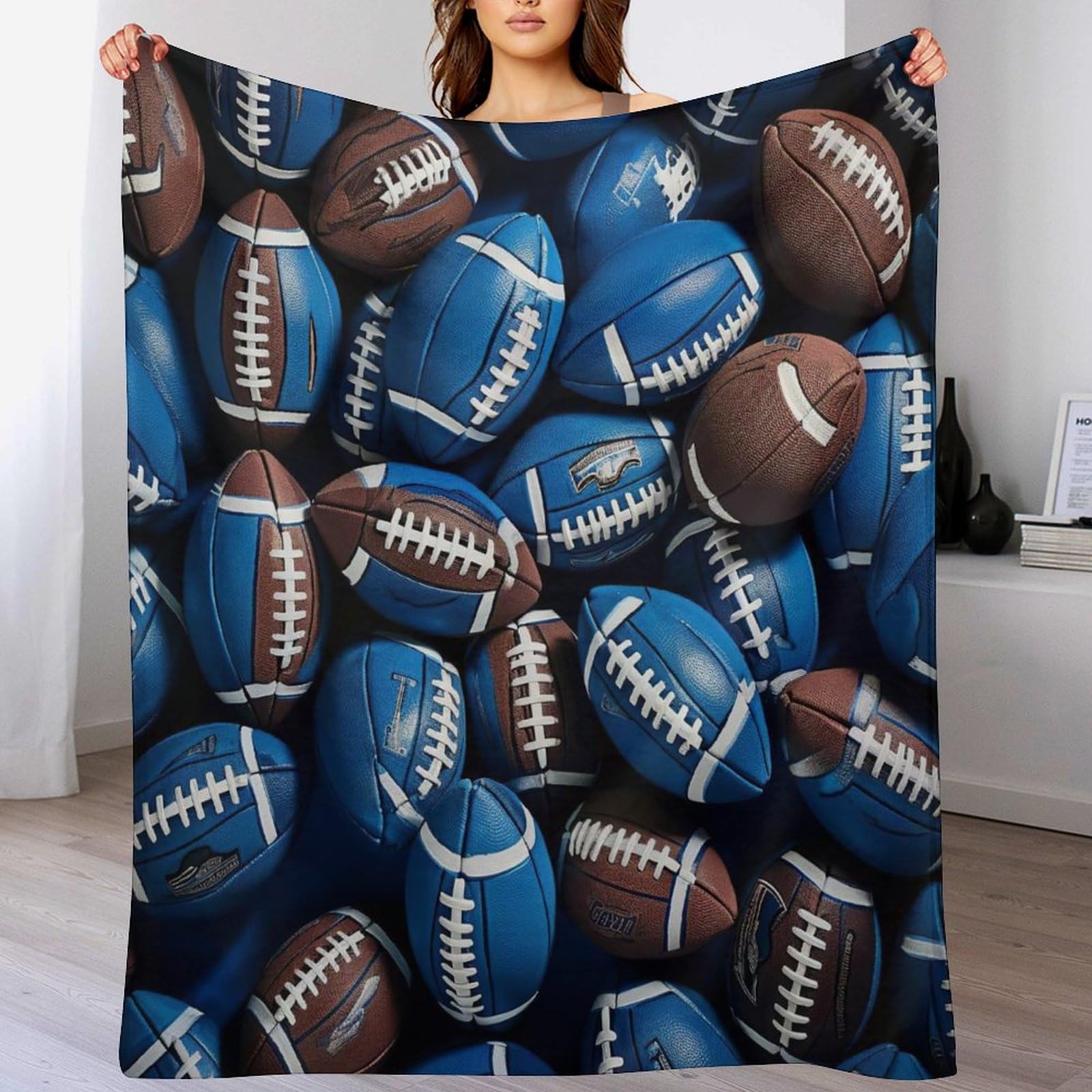 Couverture super douce rugby sur le canapé pour les soirées cocooning en famille