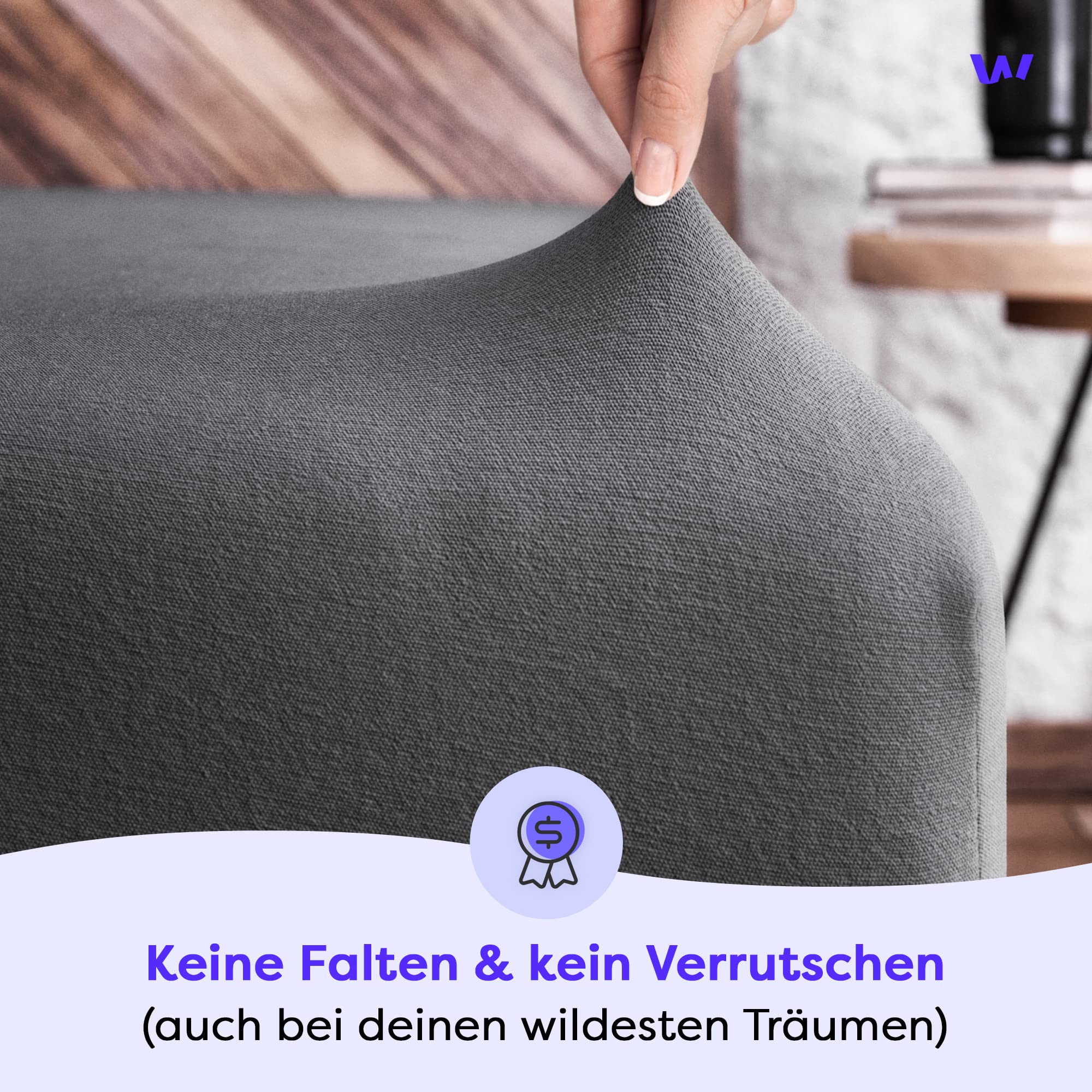 Wolkenfeld Spannbettlaken 200x220cm – 220x240cm – Premium Jersey Baumwolle mit 5% Lycra – Faltenfreies Bettlaken für hohe Matratzen bis 40 cm – Atmungsaktiv & Oeko-TEX Zertifiziert – Anthrazit