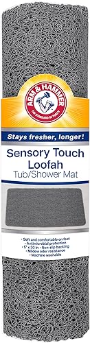 Miniatura 3 de Arm & Hammer Sensory Touch - Tapete de baño antideslizante para duchas y bañeras, 17 x 30 pulgadas, color gris