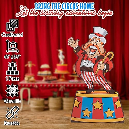 Miniatura 2 de Fun Express Circus Ring Leader Cartón Stand Up - Decoración de fiesta de carnaval - Suministros de escuela bíblica de vacaciones VBSDecoración
