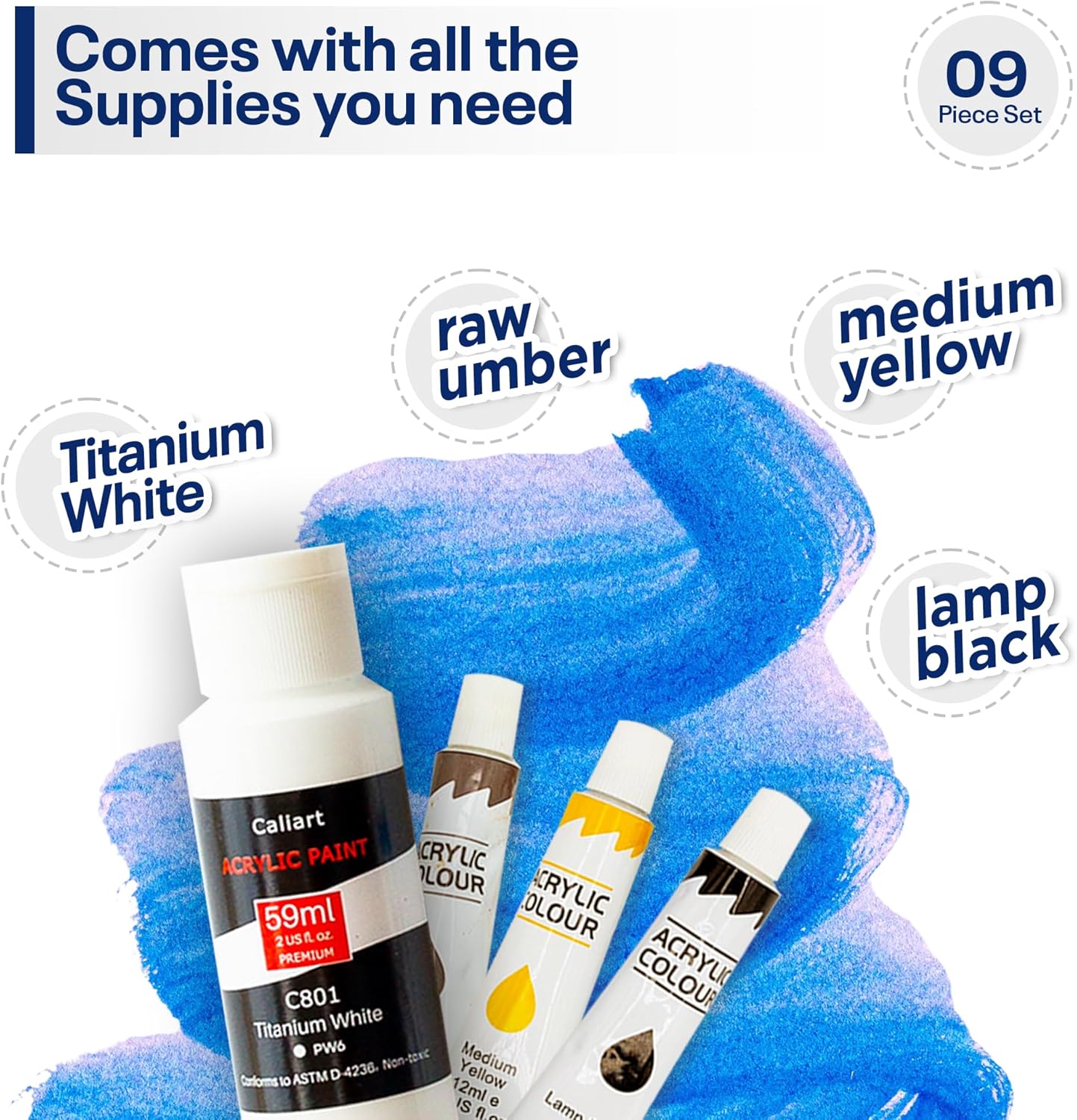 Painting4Real DIY Art Painting Kit for Adults with Video Tutorials – Learn to Paint Baby Lion - 9 Pieces Acrylic Paint Set & Art Supplies for Adults, Mother Day Gift for Mom, Women, Mens, Art Lovers