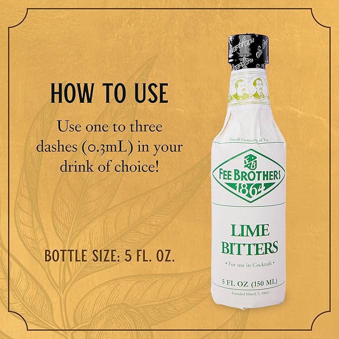 Fee Brothers Bitter de Cóctel de Lima - Saborizante Concentrado, Sin Gluten, Vegano, 5 fl oz miniatura 3