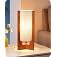 EDISHINE 13.5" Small Table Lamp, Walnut Wood Cylinder Nightstand Lamp for Bedroom, Beige Linen Shade, Corner Modern Bedside L