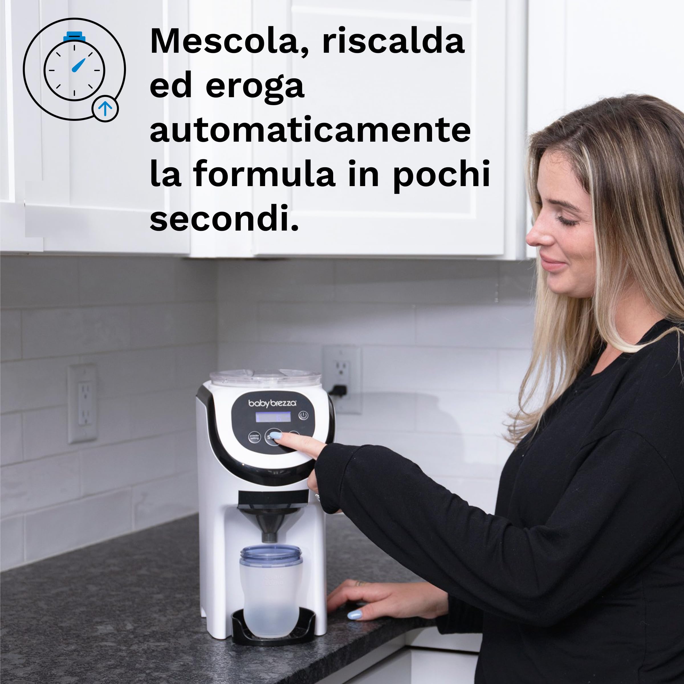 Baby Brezza Formula Pro Mini – Miscelatore per la Preparazione di Formula per Neonati - prepara Latte in Polvere - portatile e compatto per i Viaggi - bianco